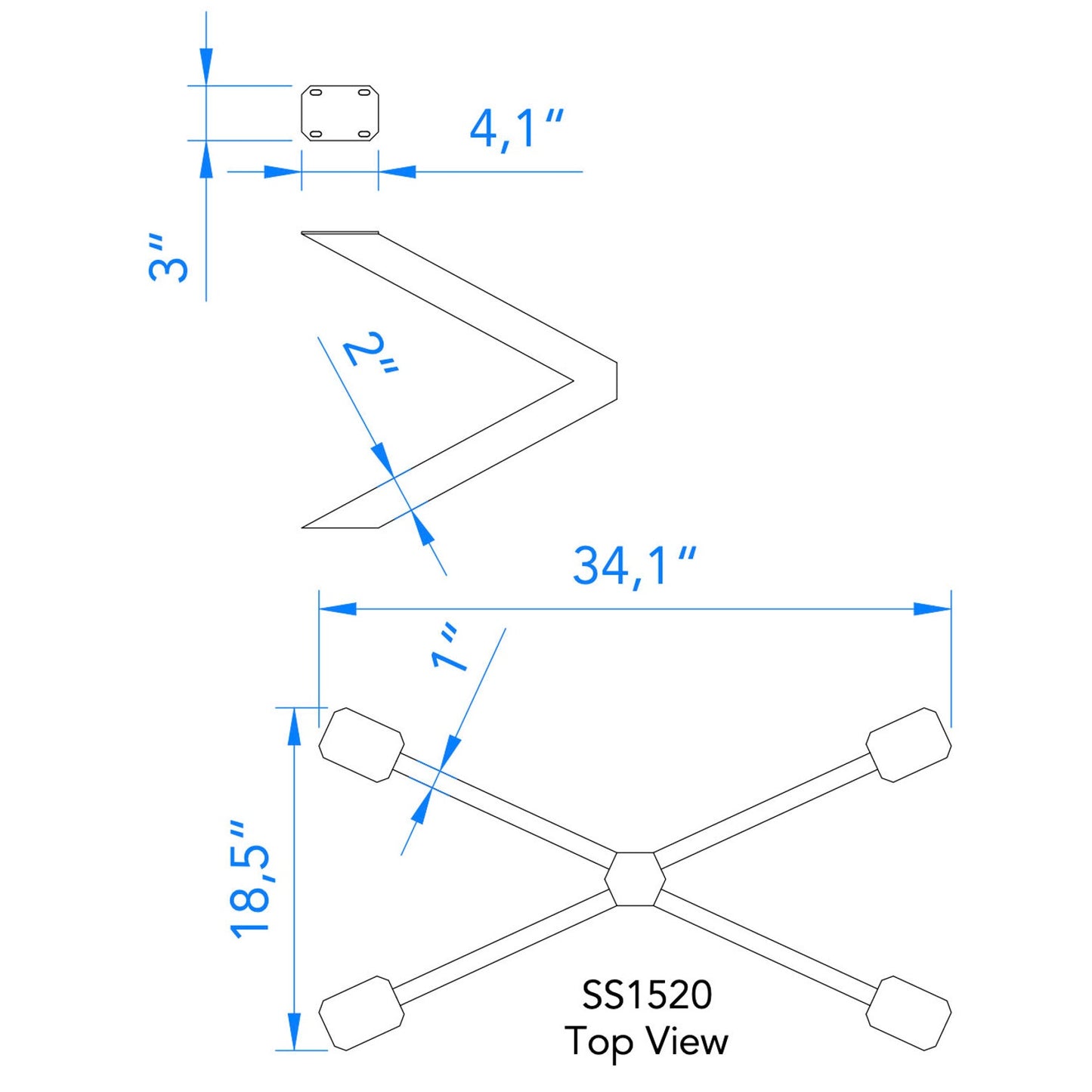 COFFE TABLE BASE BUTTERFLY SHAPE H16